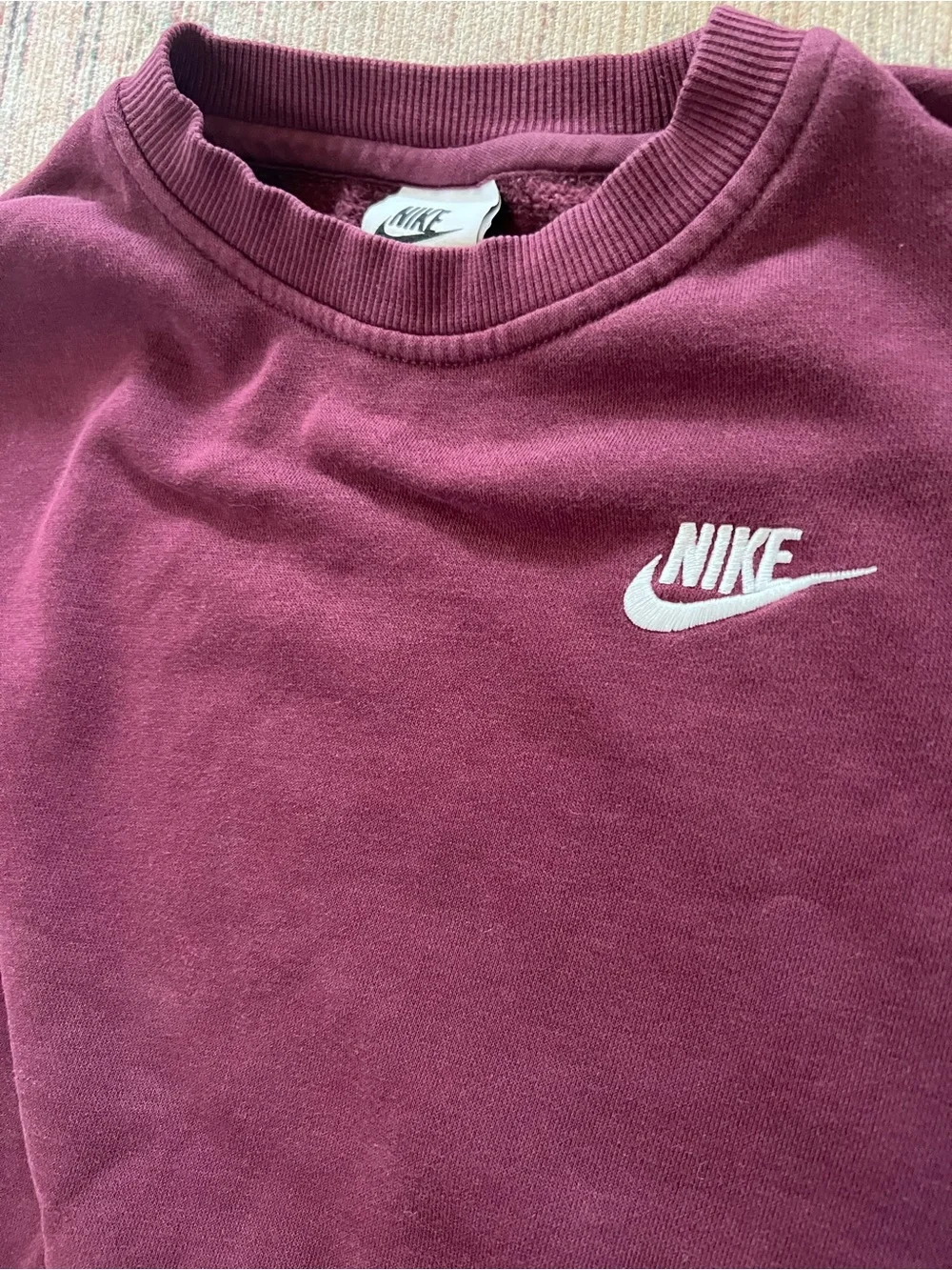 Nike Kids Maroon Pullover Sweatshirt with White Swoosh